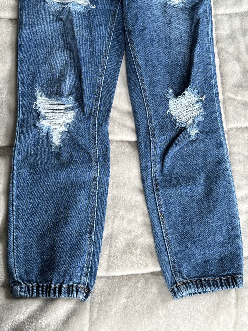 Wax Jean Ripped Blue Ankle Jeans - Picture 4 of 5
